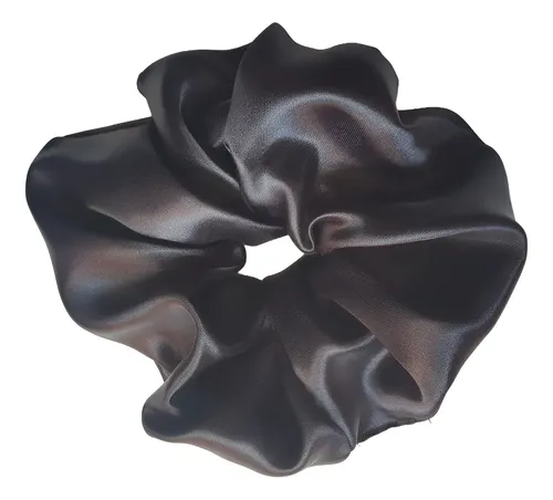 Colitas de pelo Scrunchies De Pelo De Raso Antifrizz Maxi escrunchie Negro