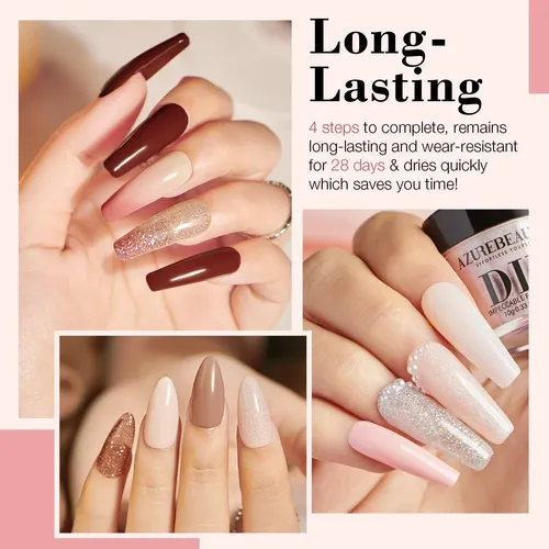 Set De Uñas Azurebeauty Dip Powder, 31 Unidades, Para Manicu