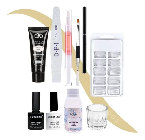 Kit X9 Polygel 30ml Pincel Capsula Dual Top Y Base Oferta
