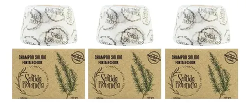 Kit X3 Shampoo Solido Fortalecedor Vegano