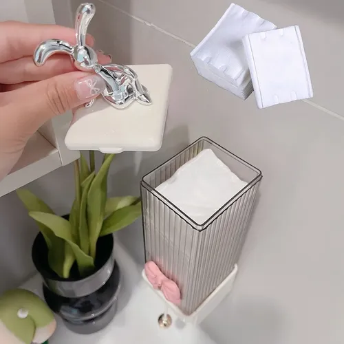 Organizadores De Maquillaje Con Dispensador De Almohadillas  Gris