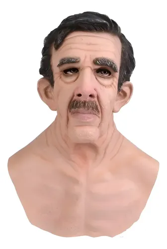 I Anciano 3d Realista Peluca Mask Prop Imitation