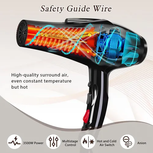 Secador De Pelo Profesional De 3500 W, Potente