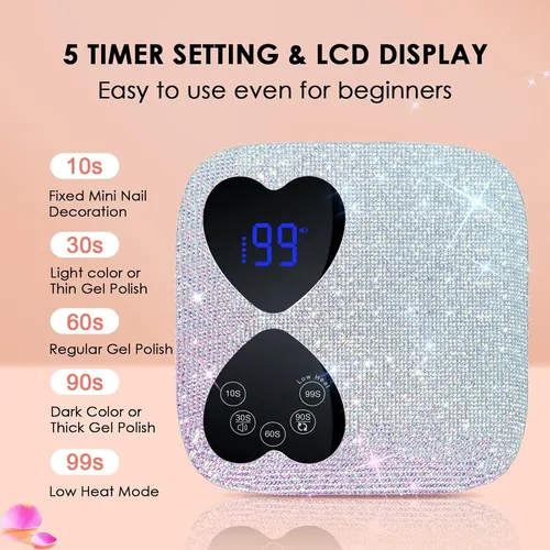 Lámpara Uv Led Recargable 80w Para Uñas Gel Profesional