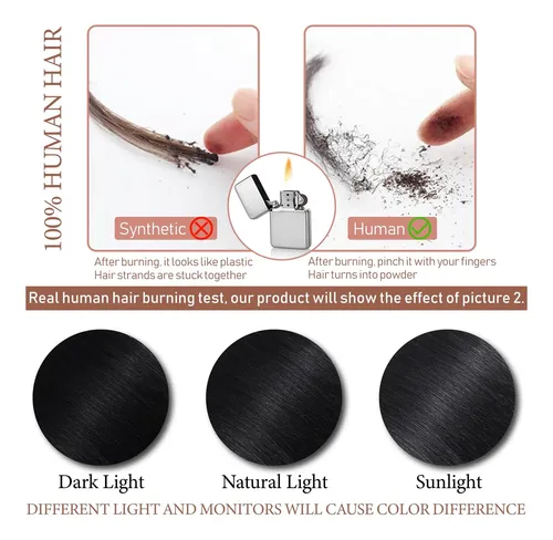 Extensiones Cabello Humano Clip In Lacio Negro 56cm 80g