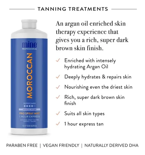 Solución Bronceadora En Aerosol Minetan Moroccan 1l, Vegana,