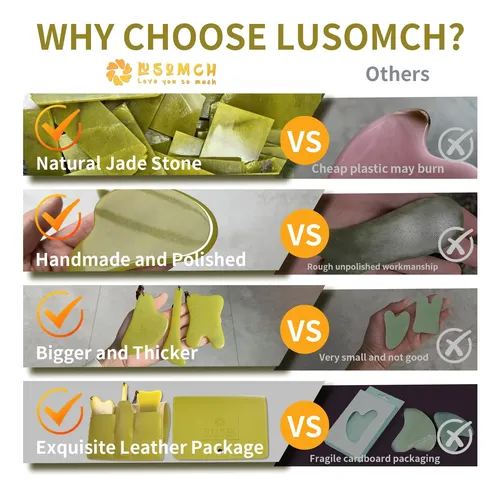 Masajeador Lusomch Set De Herramientas Gua Sha De Jade Nefri
