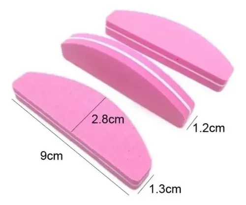 Lima Esponja Luna Mini 3 Unidades 100/180 Manicuria Uñas Esculpidas