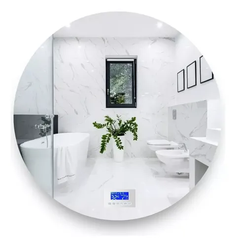 Espejo Inteligente Sin Borde Led Sonido Bluetooh Redondo D10