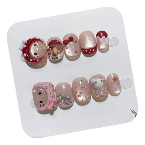 Calidad Superior Parche De Uñas Con Lazo Rosa Pellizcado A