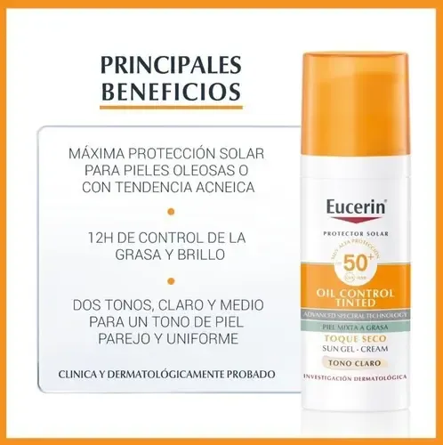 Eucerin Sun Fps 50 Oil Control Medio Toque Seco Facial 50 Ml