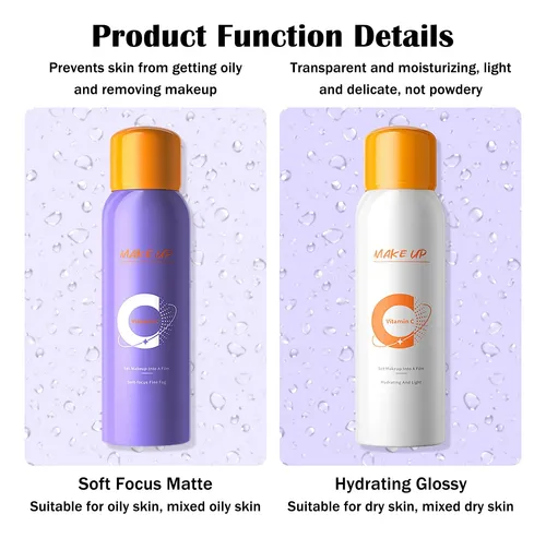 Set 2 Sprays Fijadores Waterproof Mate Y Gloss