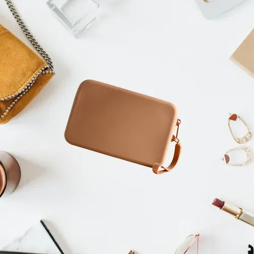 Bolsa De Cosméticos De Silicona Fácil De Transportar, Tarjet