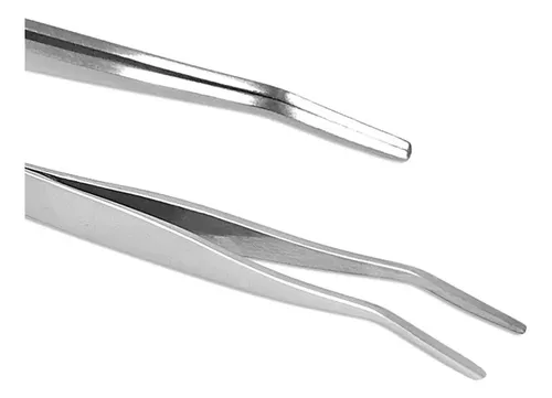 Pinzas Plateadas De Acero Con Peine Para Maquillaje Femenino