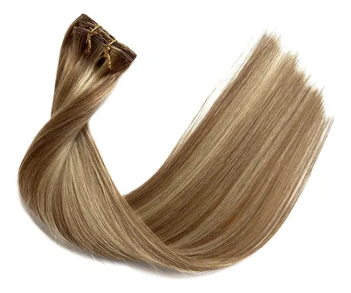 Extensiones De Cabello Humano Real Ubetta Con Clip, 40 Cm, 7