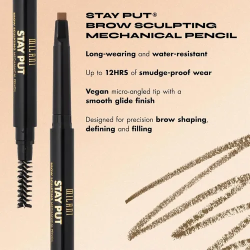 Lápiz Para Cejas Milani Stay Put Castaño Oscuro