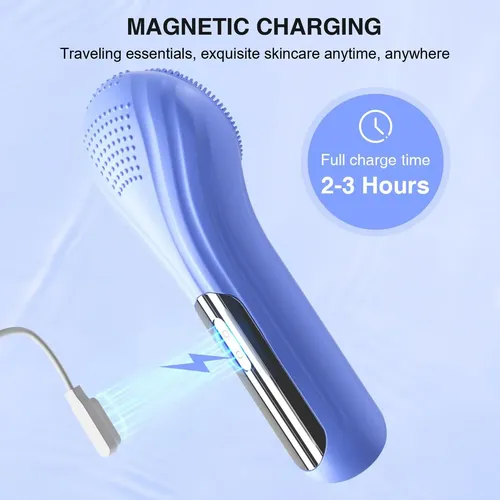 Limpiador Facial Silicona Eléctrico Impermeable 5 Modos Azul