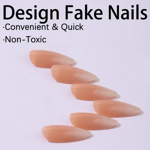 Dos Cajas De Uñas Postizas De Estilo Sencillo Y Nude.