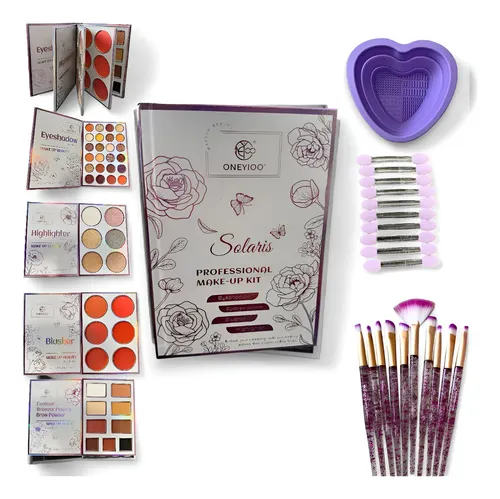 Kit De Maquillaje Profesional Libro 45 Colores +brochas