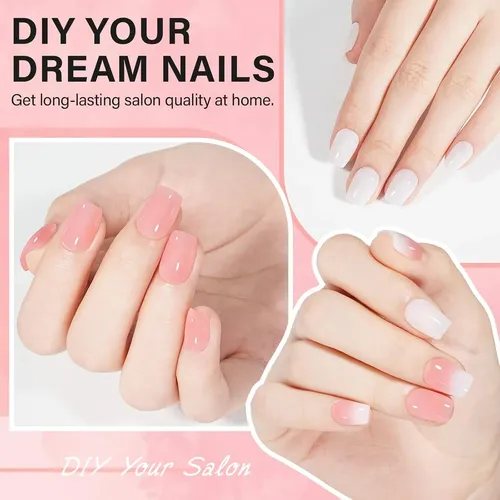 Kit Uñas Gel 240 Piezas Tips Blancos C/ Lámpara Led Uv
