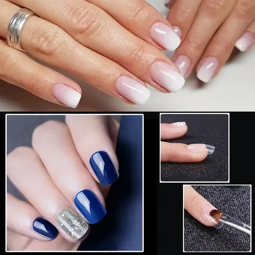 Tips Cuadrado Sistema Gel Caja X100pcs Ultra Fino Uñas