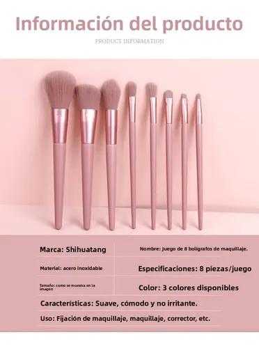 Set Brochas Maquillaje Estuche Viajero Pinceles Profesional