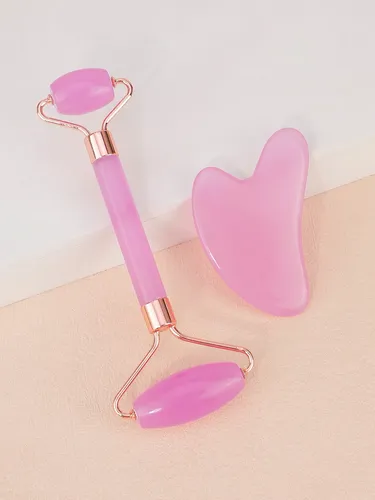 Rodillo Facial De Masaje Con Forma De Rosa Rosa Sha, 2 Unida Rojo