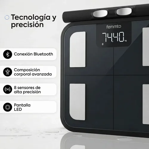 Balanza Digital Bluetooth Personal Bioimpedancia Composición Corporal Segmentada Medición Completa