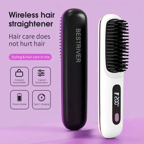 Peine Alisador De Pelo Inalámbrico Recargable Usb