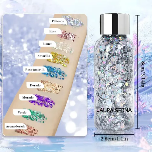 9 Colores De Purpurina Corporal Para Maquillaje, Cabello Y C