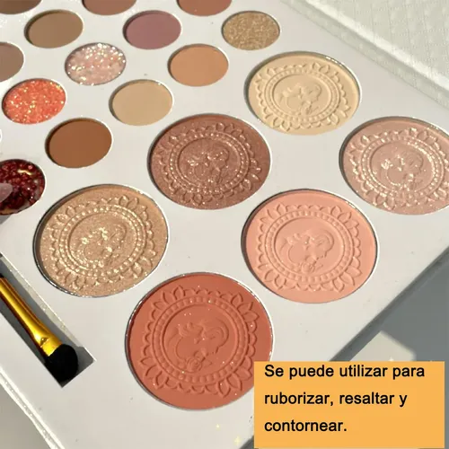 Paleta De Sombras De Ojos Tierra Con Brocha,26 Tonos Cálidos
