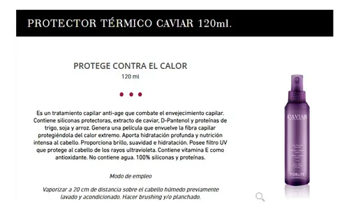 Protector Térmico Caviar Fidelité 120ml planchita