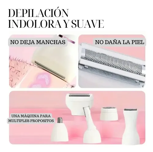 Afeitadora Facial Corporal 5 En 1 Para Mujer, Recargable, Ta