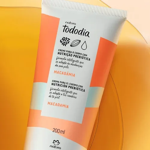 Crema Corporal Natura Tododia Con Nutrición Prebiótica que se adapta a los Cambios de la Piel Macadamia 200 ML