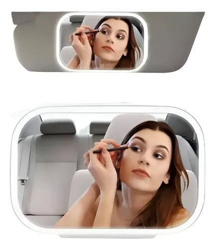 Espejo Maquillaje Auto Táctil Luces Led Parasol Retractil