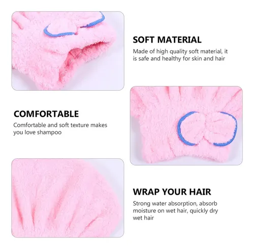 4 Gorros De Microfibra Para Secar El Cabello, Ultra Absorben