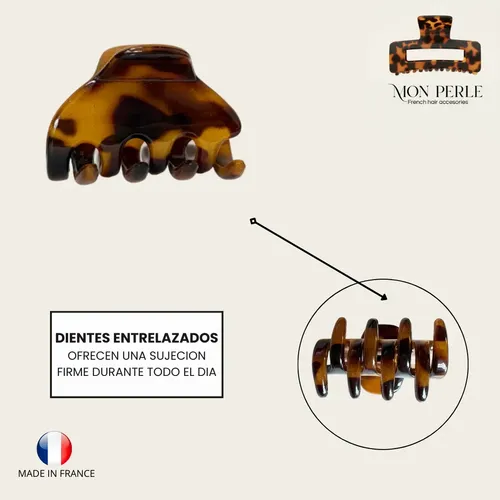 Broche Pelo Frances Media Colita Hebillas Ganchos Franceses Animal Print