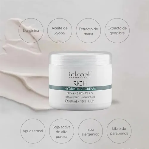 Crema Facial Hidratante Rich Termal Piel Seca 300g Idraet