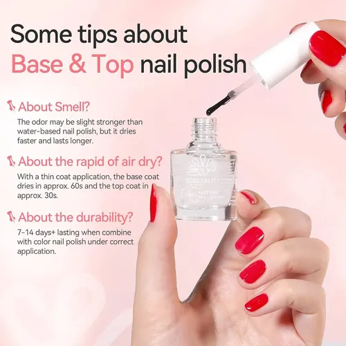 Base Y Top Coat Born Pretty 2 Piezas Secado Rápido Brillo