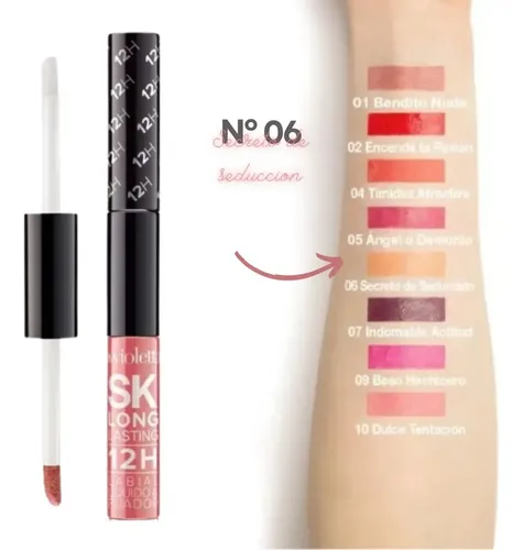 Labial Líquido Con Fijador 12h Silk Kiss Long Lasting Mate Color Secreto De Seduccion