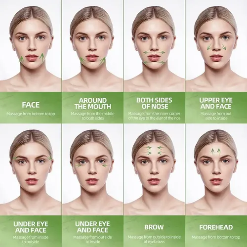 Set Rodillo Jade Y Gua Sha Celeste Para Masaje Facial