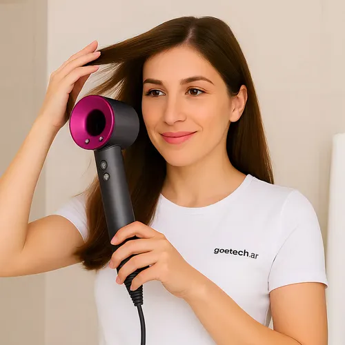 Secador Pelo Bulltec DS2442 Iónico Profesional 1600W Gris Fucsia Alta Velocidad