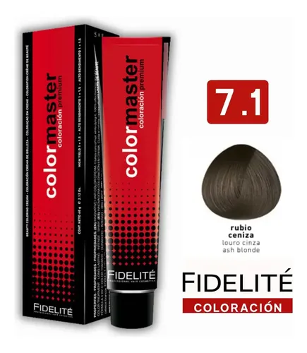 Tintura Fidelité Colormaster Coloración, Tonos X 60gr 7.1 Rubio Ceniza