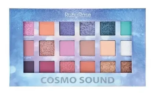 Paleta de Sombras Ruby Rose Cosmo Sound con 18 Tonos Mate y Metálicos