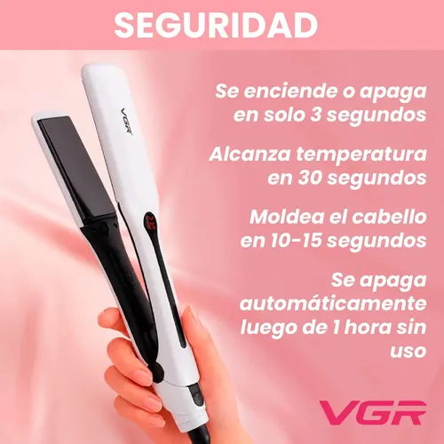 Planchita Pelo Profesional Titanio Vgr V-556 Alisado 230° Color Blanco