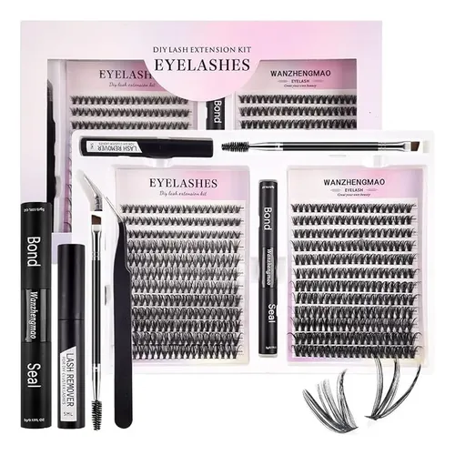 Kit Completo Pestañas Individuales Removedor Pegamento Pinza
