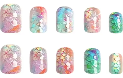 Uñas Press-on Cuadradas 24pcs Linmeizai Design S-26