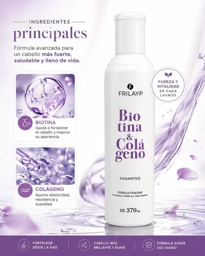 Frilayp Biotina Y Colageno Shampoo X 370 Ml Fortalece