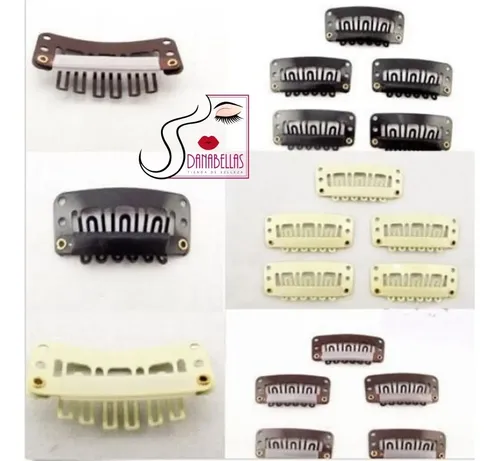 Kit X5 Clips Micropeinetas P/ Cortinas De Pelo Y Extensiones