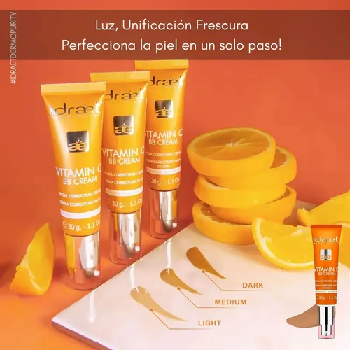 Base Maquillaje Vitamin C Bb Cream Correctora Idraet Dark 30